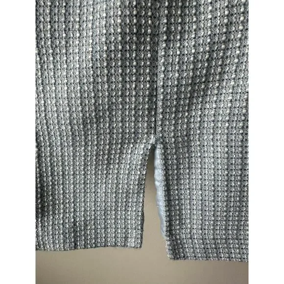 Vintage 90s Y2K Blue Tweed Mini Dress Coquette Boucle Ruffle Trim Size 8 - Picture 7 of 10